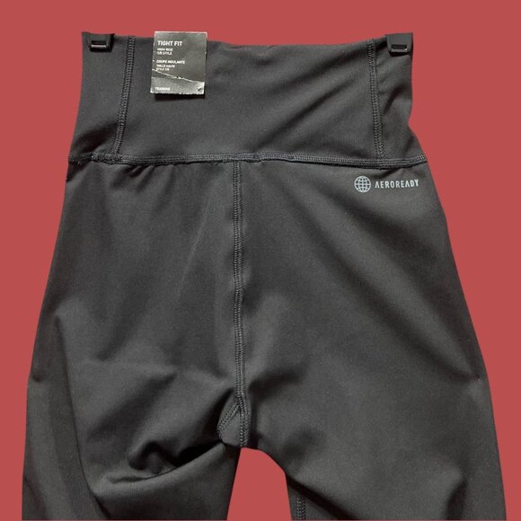 Adidas - Women's High-Rise Tight Fit Training Leggings - Black - Extra Small - Picture 13 of 16